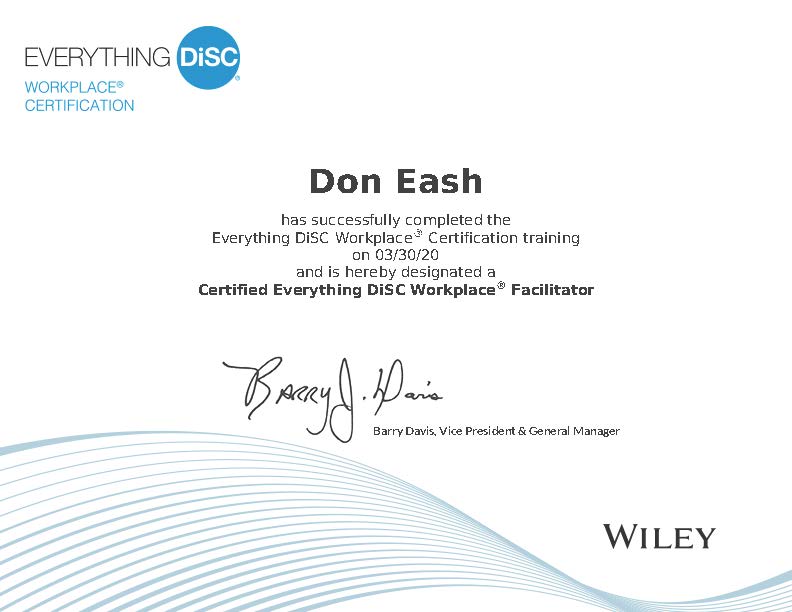 Certified Everything DiSC Workplace Facilitator