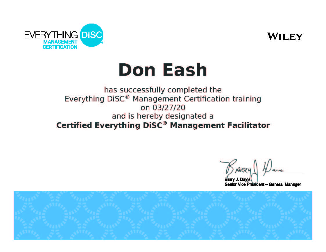 Certified Everything DiSC Management Facilitator